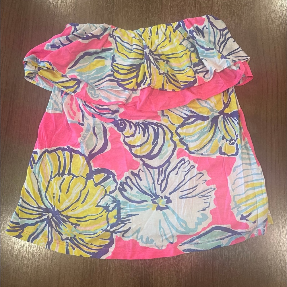 Lilly Pulitzer Strapless Ruffle Top